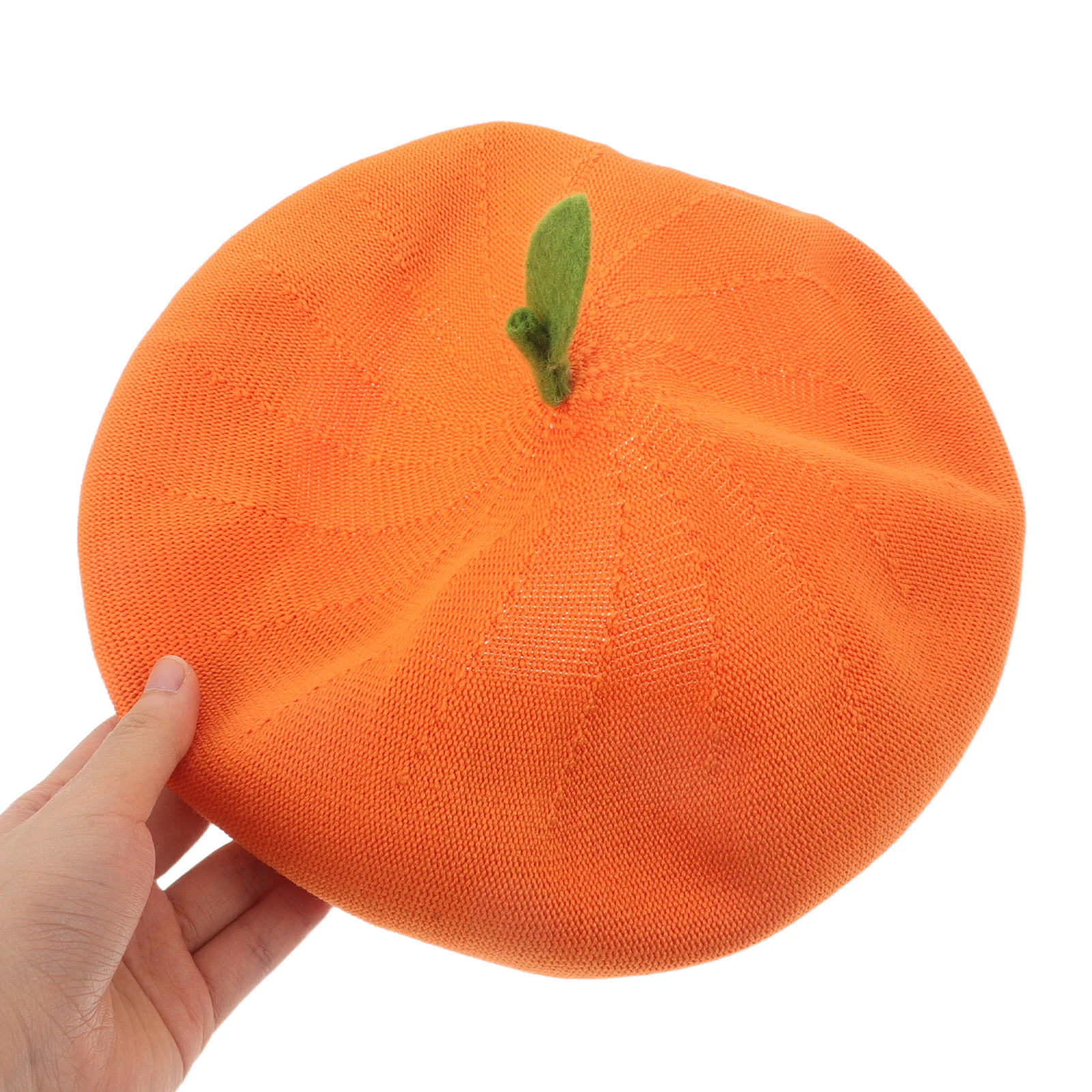 

Cute Japanese Beret Hat for Women Leaf Decor Cartoon Fruit Warm Spring Autumn Headwear Soft Comfortable Fit Fashion