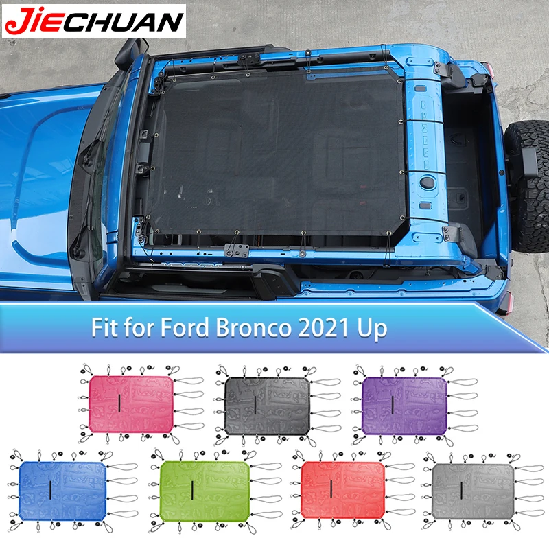 

JIECHUAN Car Roof Sunshade Heat Insulation Net Shield Sun Visor Mat Cover For Ford Bronco 2021 Up 2-Doors Exterior Accessories