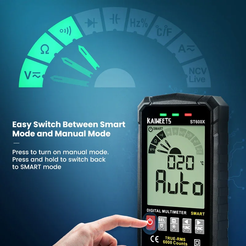 Kaiweets ST600x LCD Display Digital Multimeter multi-function measuring AC DC voltage¤t multimeter