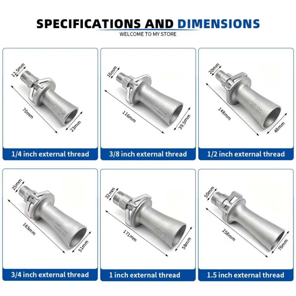 BSPT SS316 Venturi Eductor Nozzle, Epoxy‑Coated Mixed Jet Nozzle for Chemical Tank Agitation & Wastewater Treatment