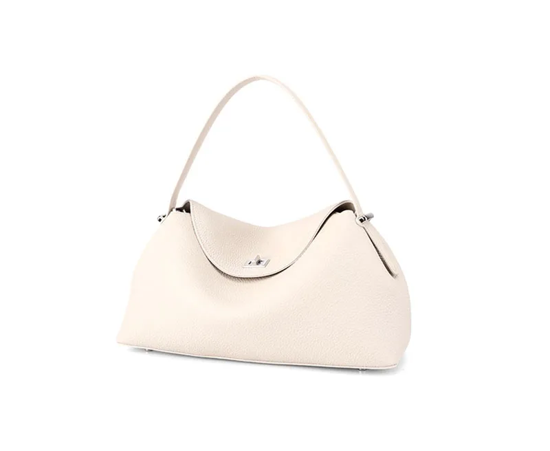 Fashion Lady Genuine Leather Pillow Handbag All-match Cowhide Leather Women Shoulder Bag Coffee Black Noble Handbag