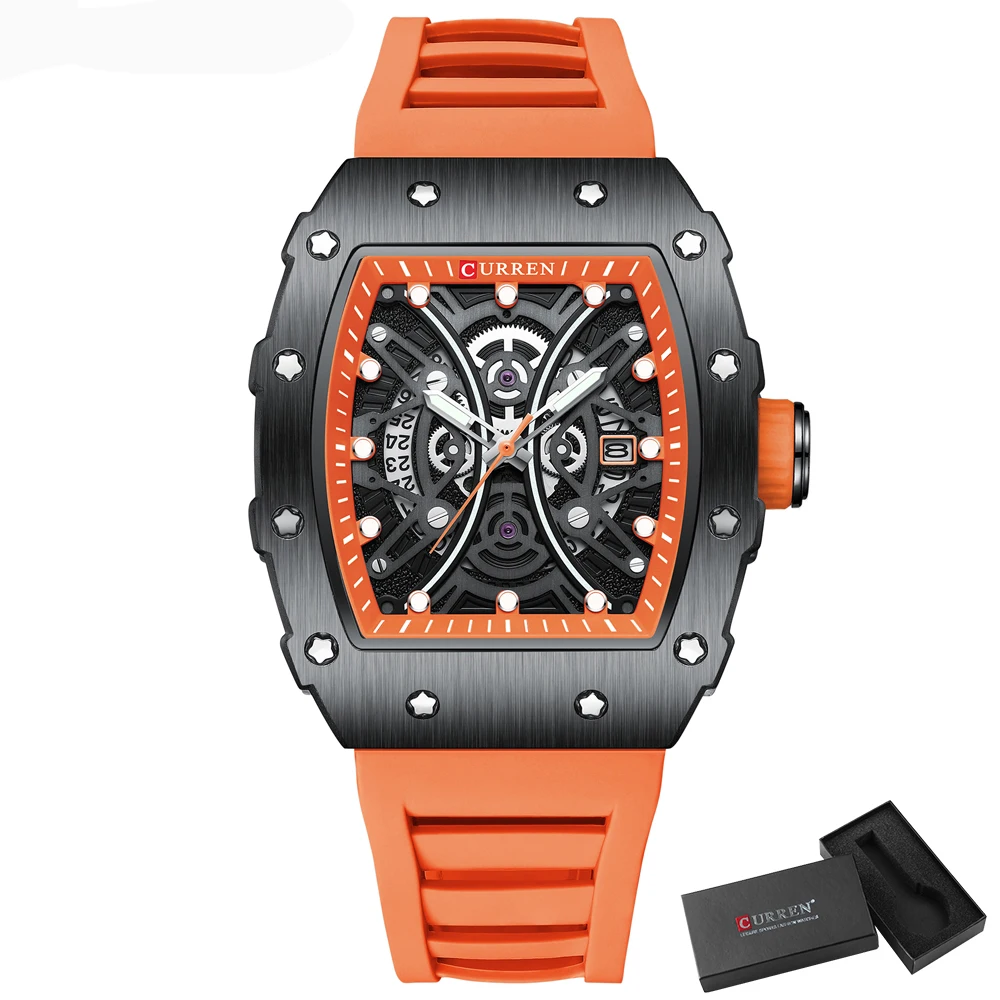 CURREN Herrenuhr, luxuriöse Quarz-Armbanduhr, Edelstahl, wasserdicht, Chronograph, modische Uhr für Herren 6