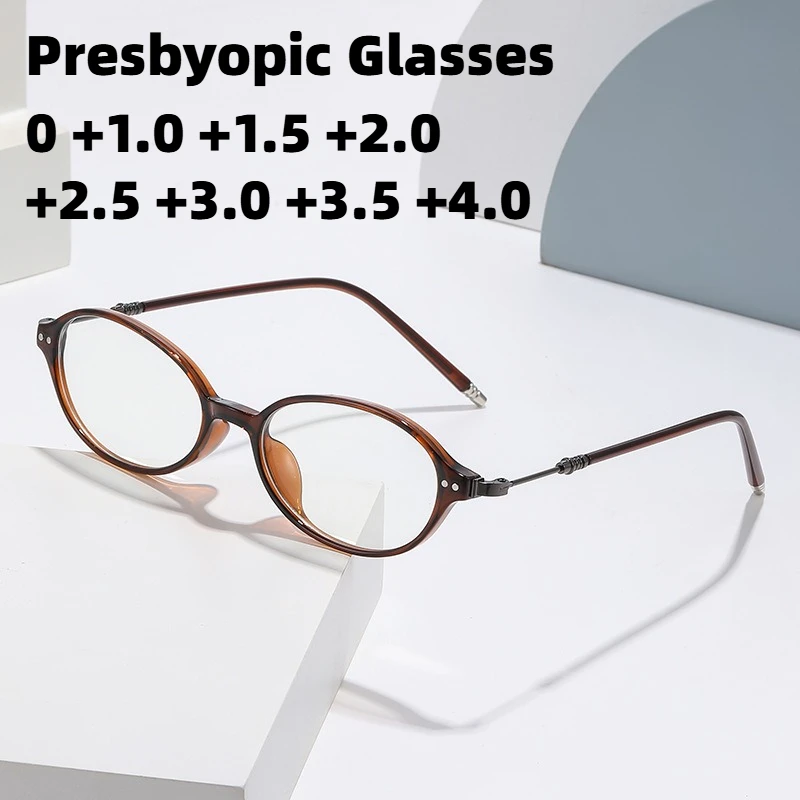 

2026 New Retro Oval-Frame Anti-Blue Light Presbyopia Glasses Ultra-Lightweight Comfort Reading Eyewear Diopter 0 To +4.0