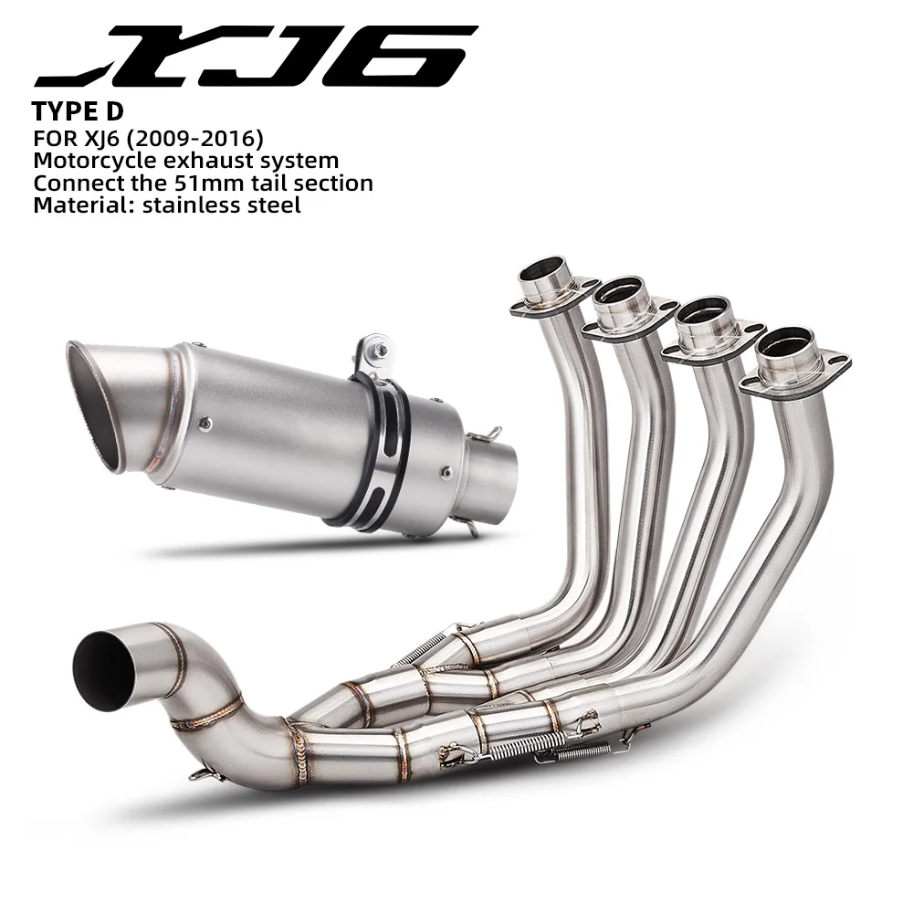 For XJ6 N XJ6 S XJ6 2009 - 2017 Motorcycle Exhaust Full System Front Link Pipe Connect Muffler Escape Moto