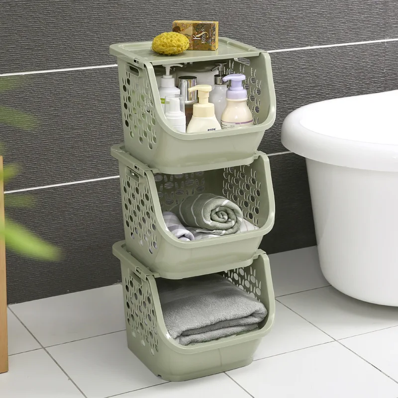 Kitchen Storage Basket Food Storage Organizer Containers Vegetables Fruit Shelf Racks Sundries Hollow Baskets Bathroom Supplies