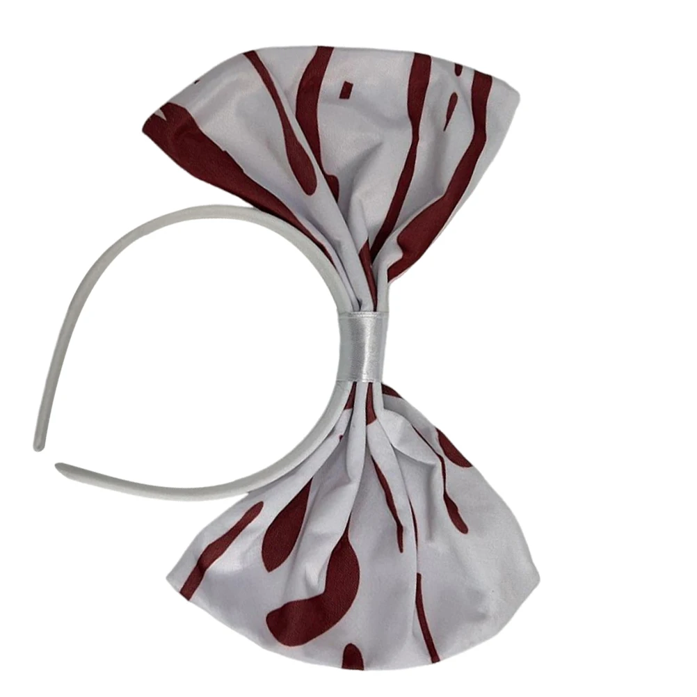 

Blood Red Bowknot Headb Hoop Hair Accessory Halloween Party Supplies Cosplay Non Fading Cloth Unique Design Gift Idea