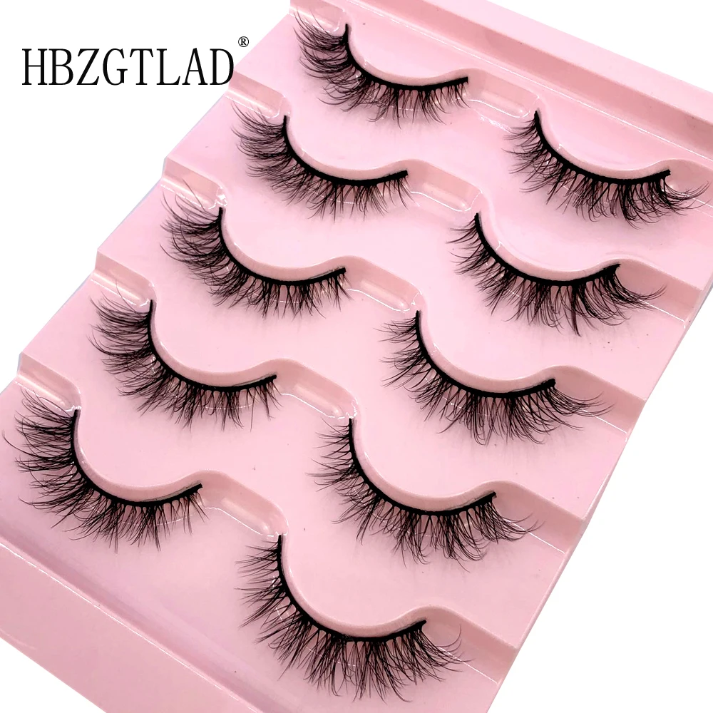 HBZGTLAD New 5 Pairs 3D Eyelashes Natural ThickFalse Eyelashes Fake Lashes Makeup Extension Eyelashes cilios maquiagem