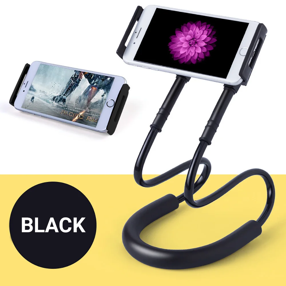

Universal Mobile Phone Holder Extendable Neck Hanging Selfie Stick Rack Adjustable 360°Free Rotating Mount Holder