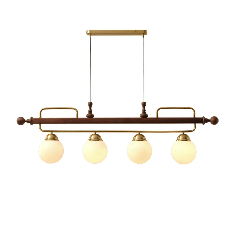

Medieval French restaurant chandelier strip lamp wabi-sabi Japanese style dining table bar table new Chinese style tea room