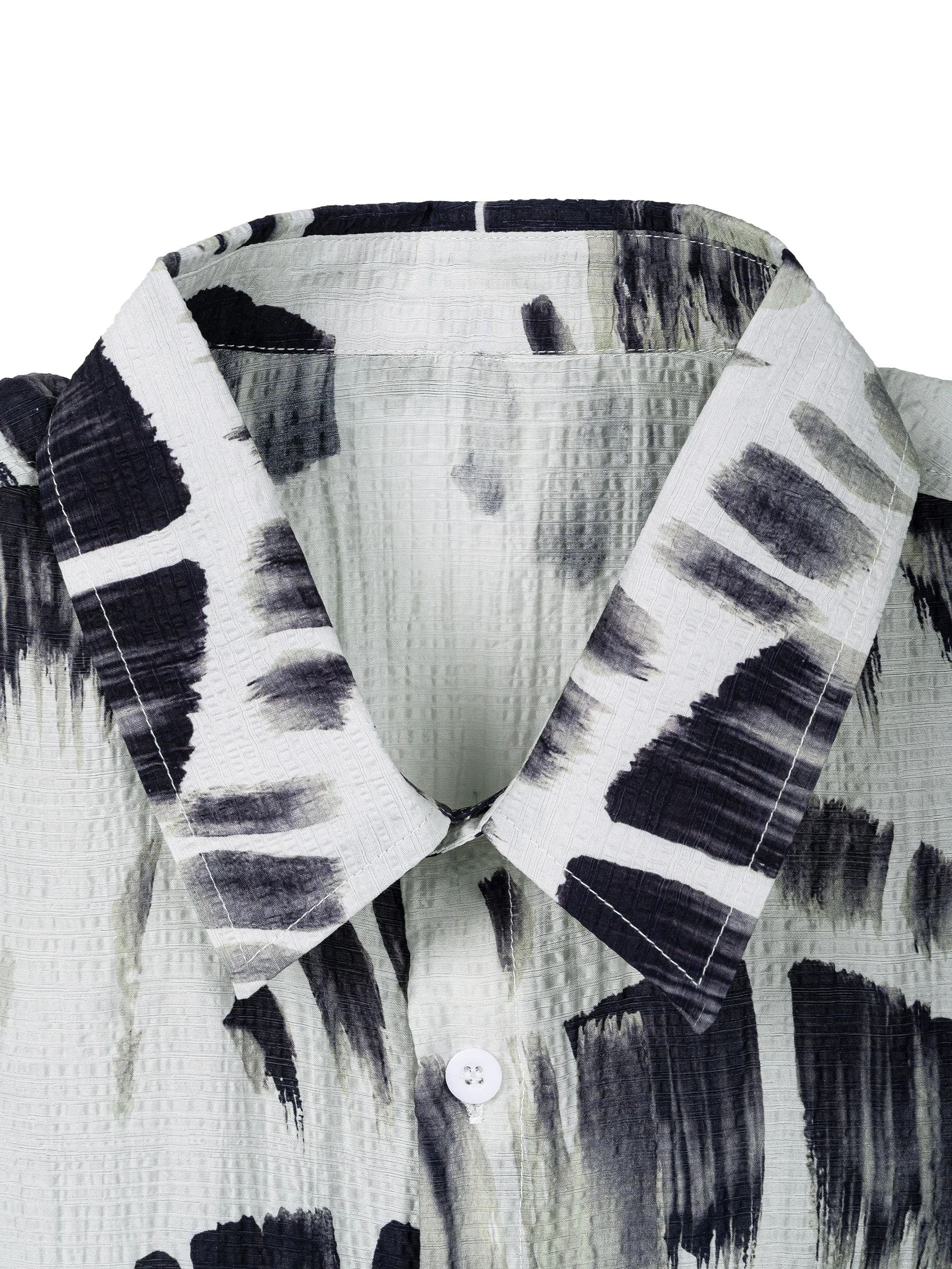 2025 Summer New Design Short-Sleeved Shirt for Men with Wave Pattern 3D Casual Beach Top