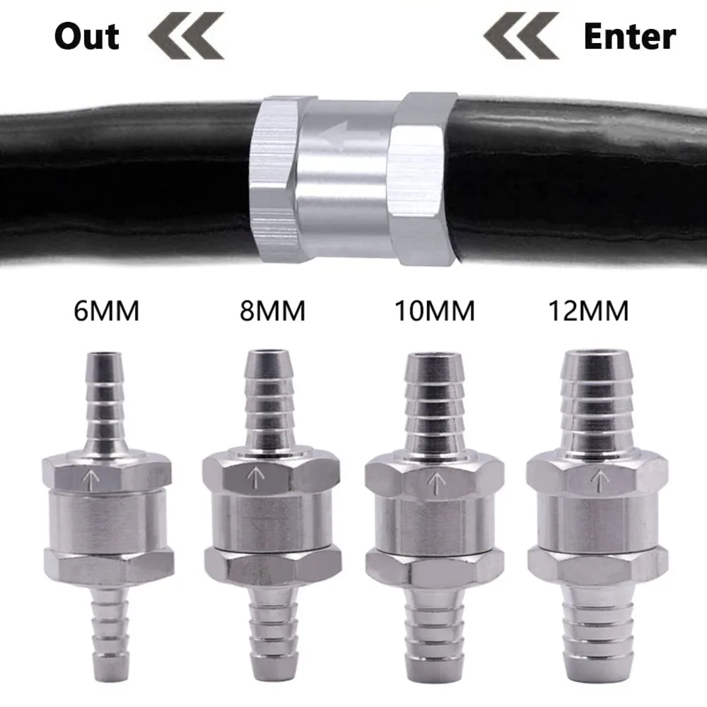 Fuel Line Petrol Diesel One Way Adapter 6/8/10/12mm Vehicle Check Valve Fuel Non Return