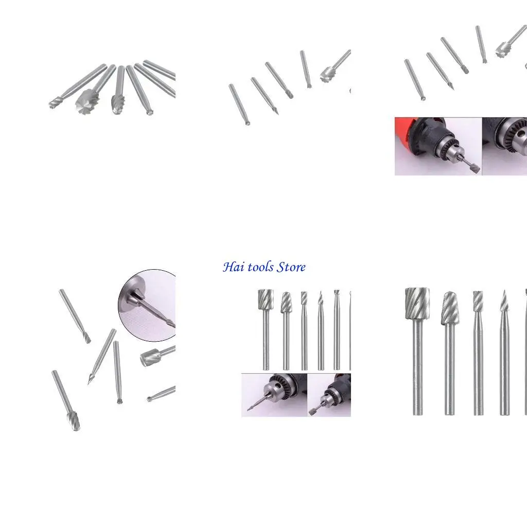 X37E 6pcs HSS Routing Router Grinding Bits Burr For Rotary Tool for Mini New