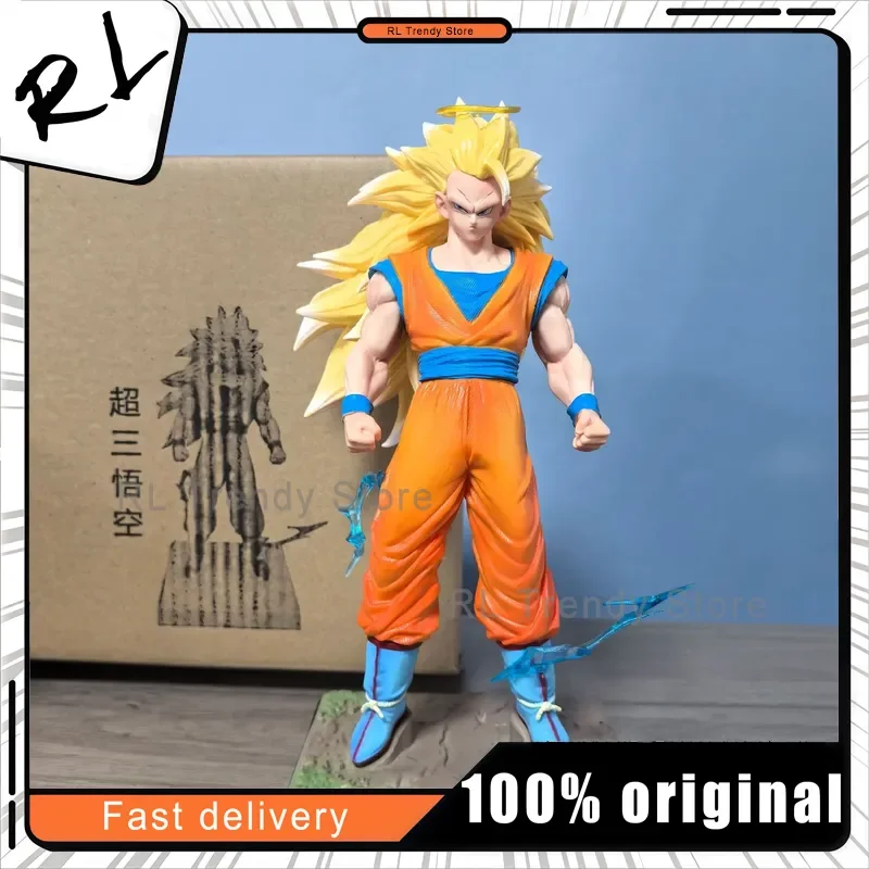 

Модель статуи аниме Dragon Ball Z Super Saiyan 3 Гоку Какаротта 29 см. Модель ручной работы из ПВХ GK, коллекционное украшение, настольный подарок