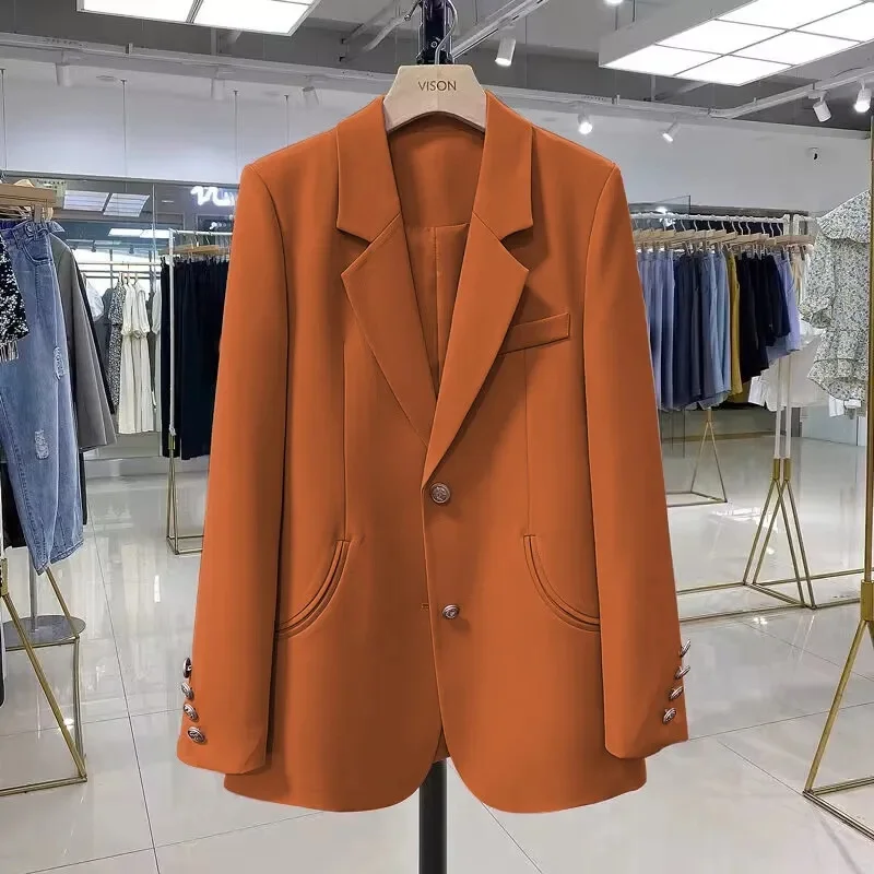 2024 New Spring Autumn Women Blazer Ladies Business Work Wear Long Sleeve Single Button Solid Formal Jacket Female Outerwear Top