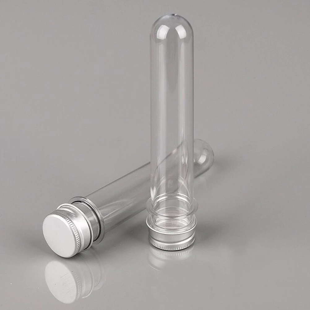 

8 Pcs Plastic Test Tube Bottle Candy Tubes Containers Clear with Caps Packaging Lids Liquid