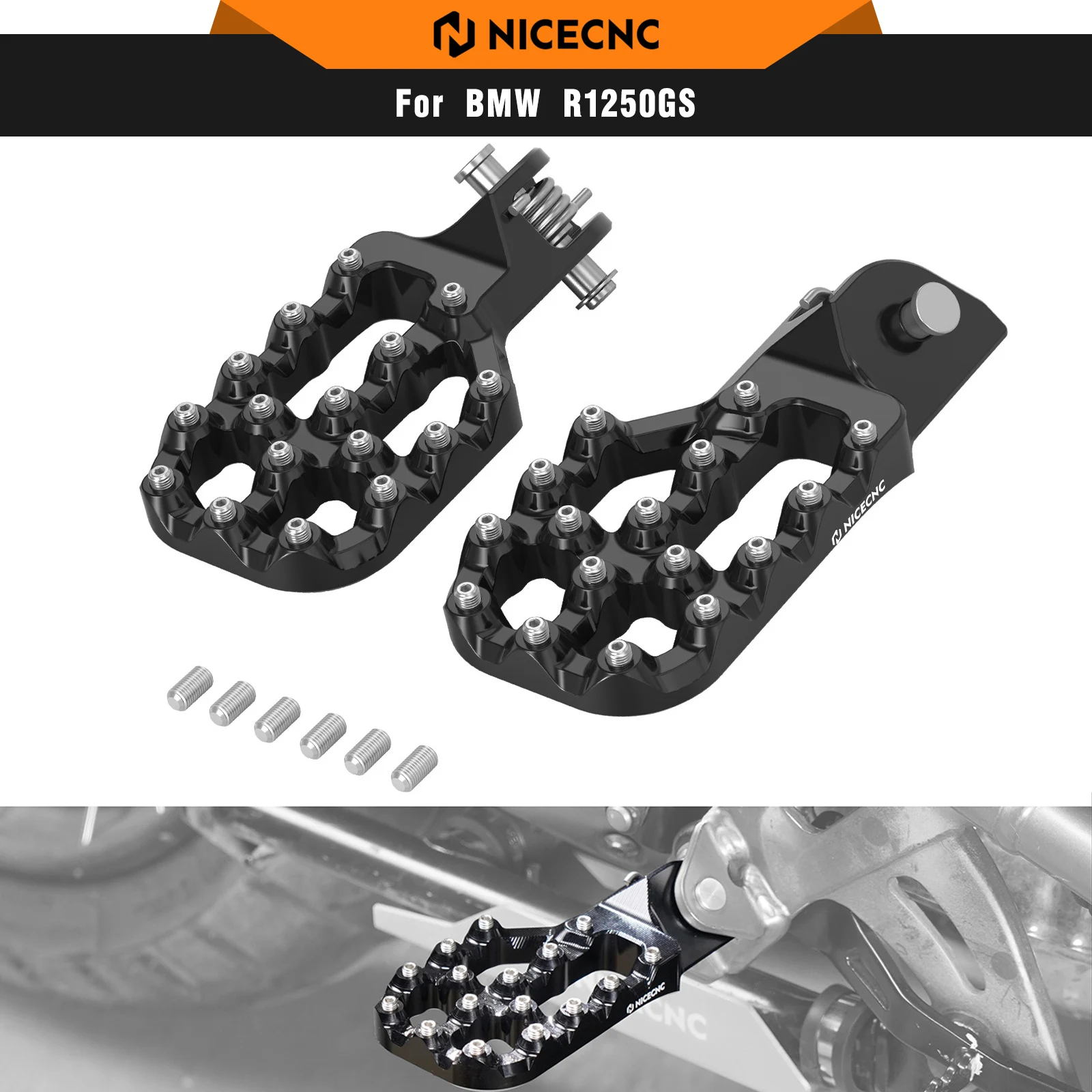 

For BMW R1250GS R1200GS Wide Offset Footpegs Footrests R 1250 GS R1250GS Adventure 2019-2024 2023 R 1200 GS Adventure 2013-2018