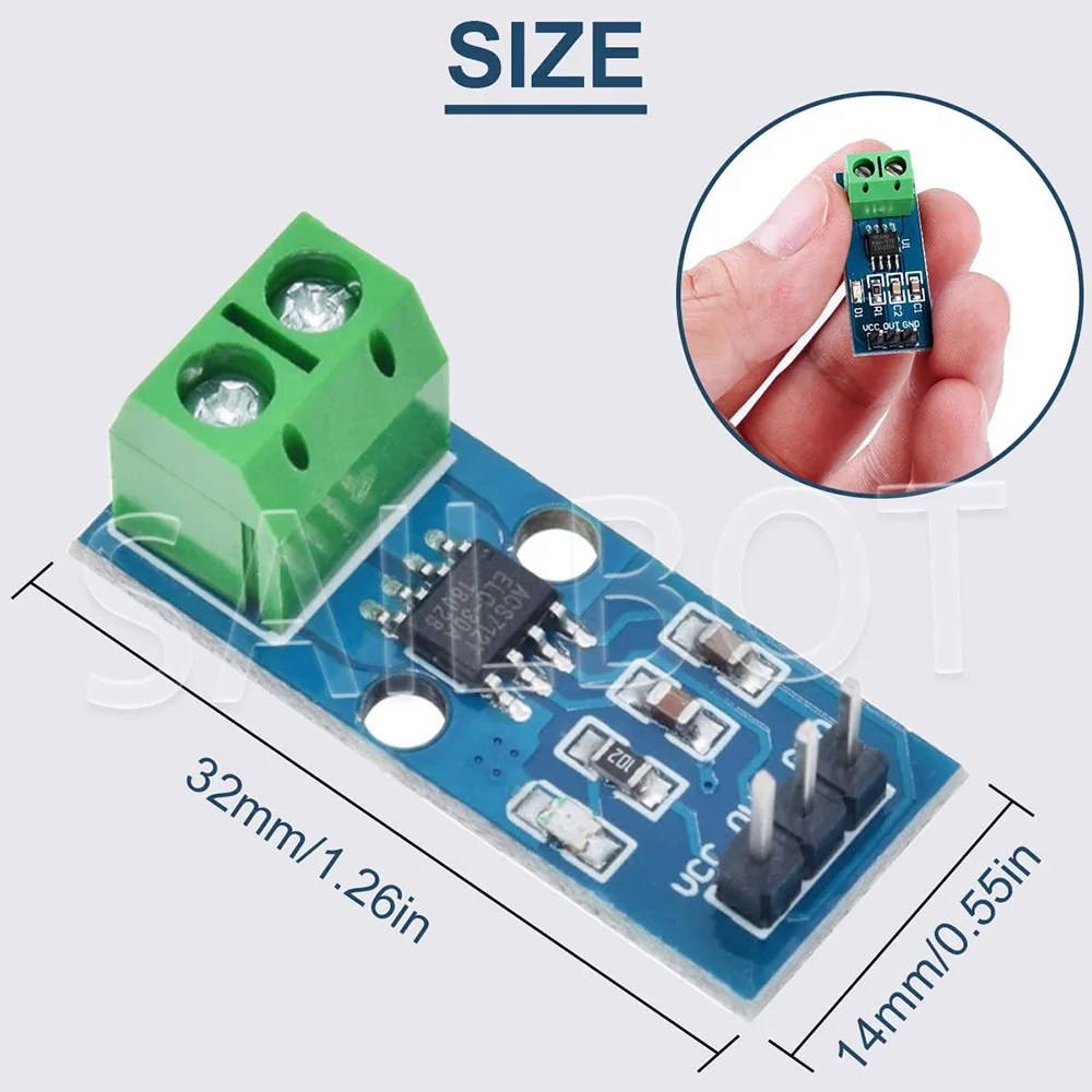 1-10 قطعة ACS712 5A 20A 30A قاعة وحدة الاستشعار الحالية ACS712 نموذج لاردوينو التيار المتناوب تيار مستمر لوحة الكشف الحالي