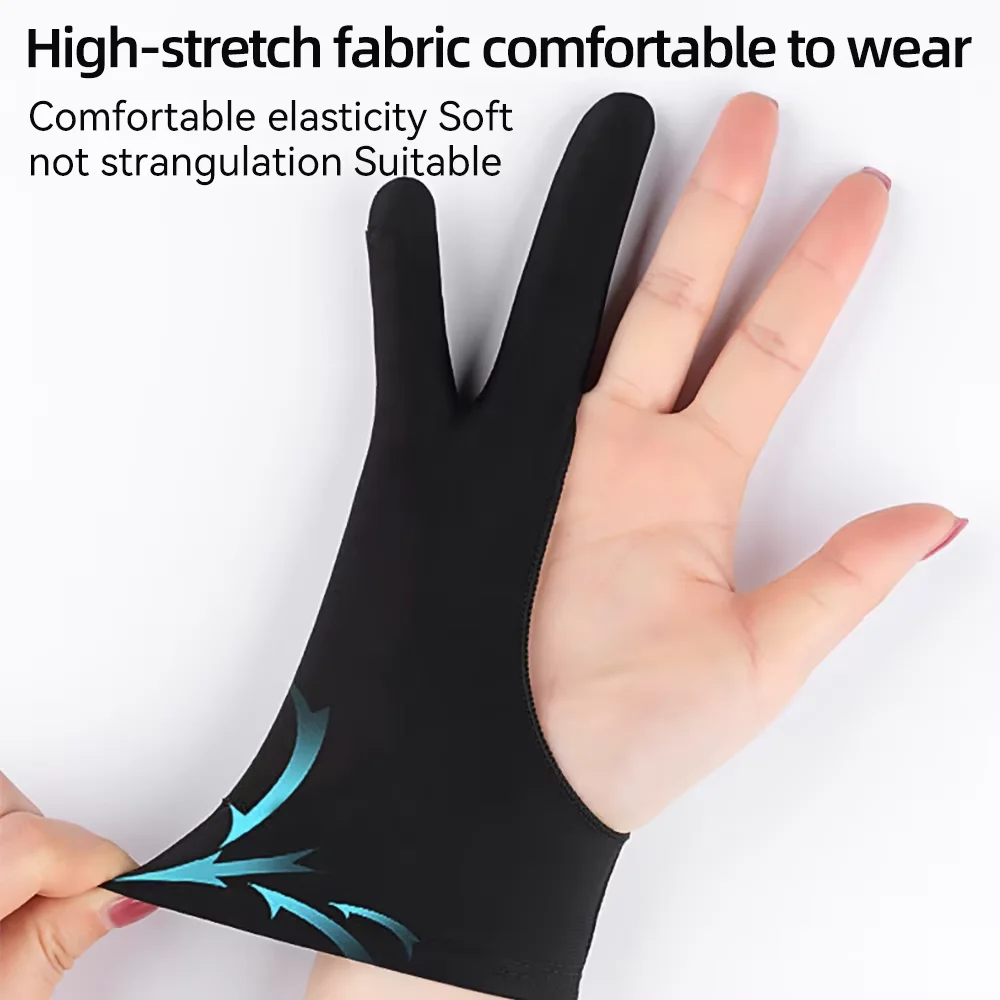 Anti-touch Two-Finger Hand Painting Gloves For iPad Xiaomi Samsung Palm Rejection Artist Glove Touchscreen Stylus Pen Supplies view 2