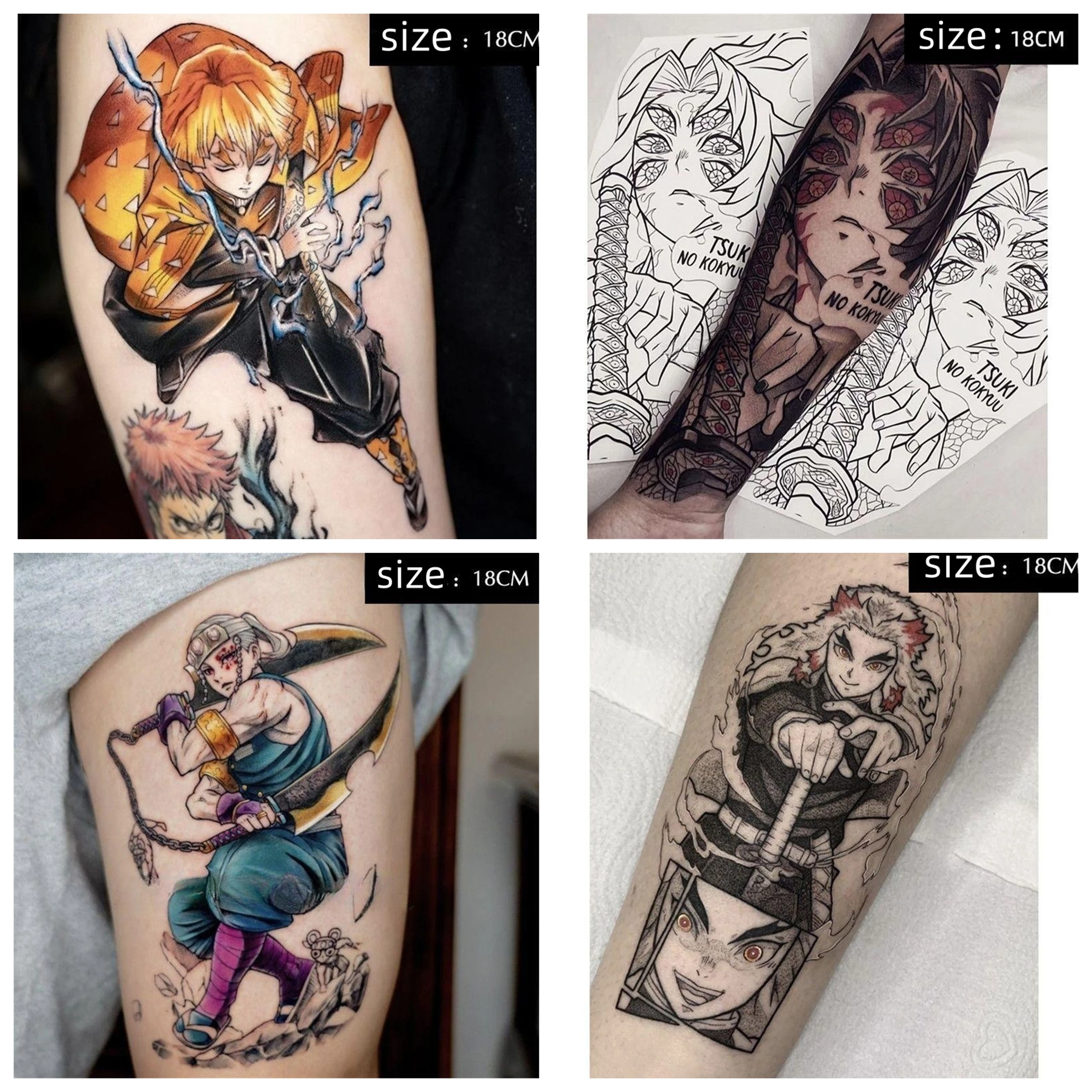 21 Style Demon Slayer Kimetsu No Yaiba personnage d'anime tatouages temporaires dessin animé tatouage Art corporel imperméable faux tatouage autocollant