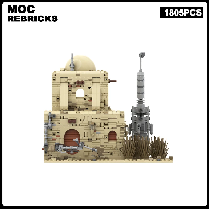 Space War Scene Architecture Fort Desert House MOC Building Block Model Brick Toys Children's Christmas Gifts