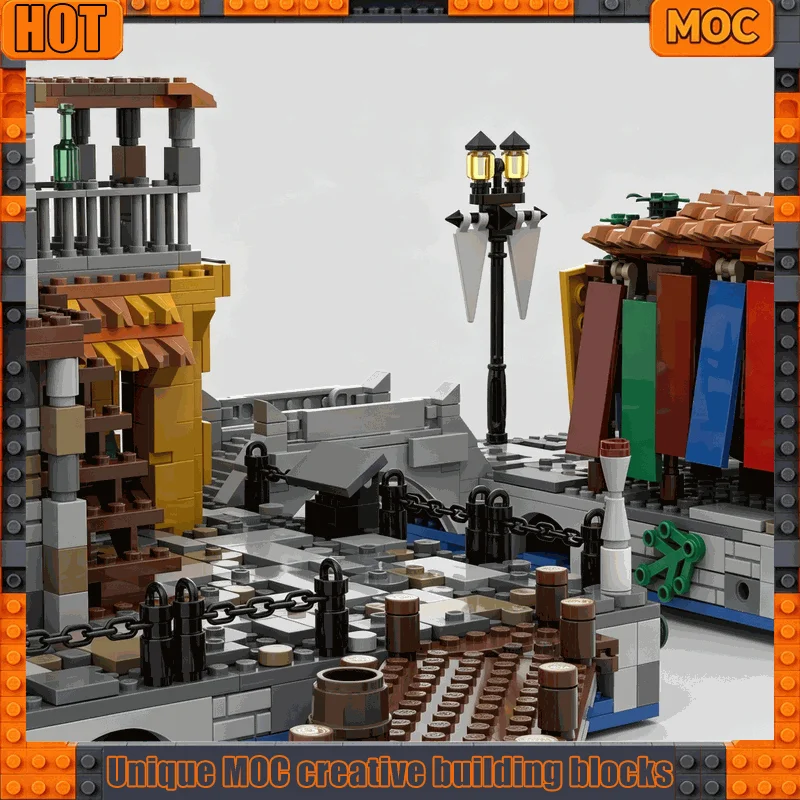 2758PCS Italian Style Water Town Canal Village With Harbor Dock And Bridge Model Building Blocks Creative DIY Assembly Kit
