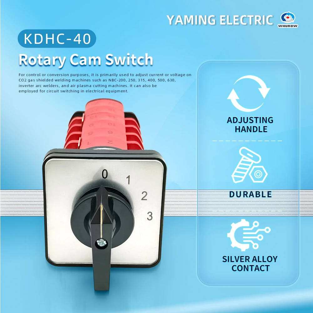 Welding Machine Switch KDHC-40/6*3 CO2 Gas High Voltage Electrical Changeover Rotary Selector 40A 6 Poles 3 Positions