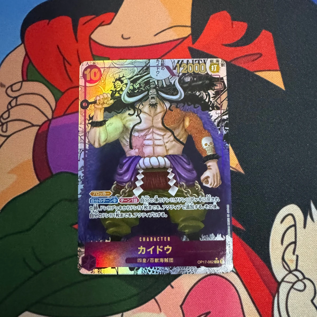 Tarjeta Coleccionable de Anime de Shanks, Luffy, Roronoa Zoro, Marshall D. Teach, con Efecto de Refracción de Color, Hecha a Mano, Regalo de Juguete