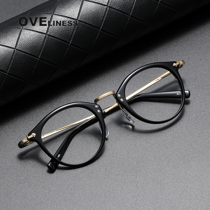 

Vintage Titanium Eyeglasses Frame Men Myopia Optical Prescription Glasses Frame Women Retro 2024 New Korea Luxury Brand Eyewear