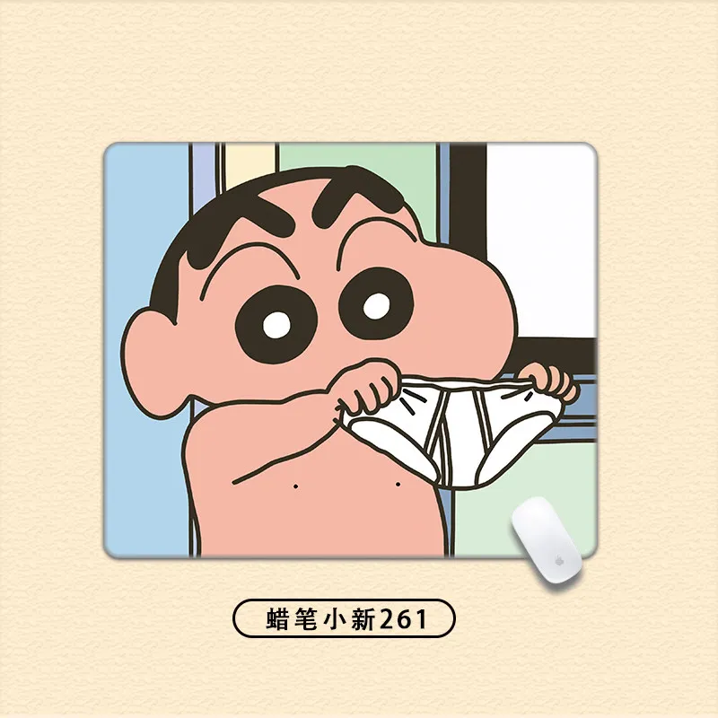 Creative Funny Crayon Shin-chan Leather Mouse Pad Small Animation Cartoon Two-dimensional Notebook Office Computer Table Mat