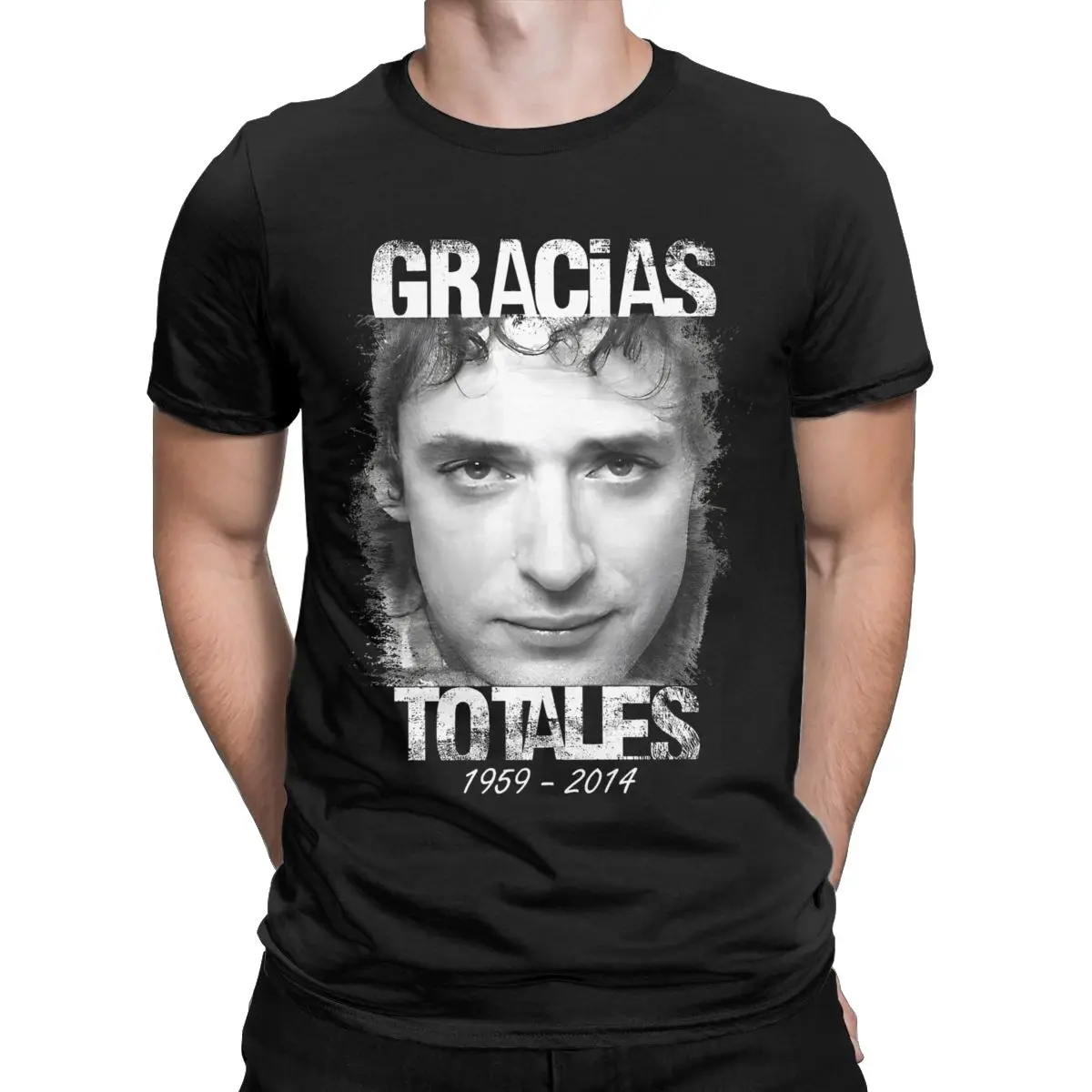 Gustavo Cerati Gracias Totales Men's T Shirt Singer Music Vintage Tees Short Sleeve Crewneck T-Shirt 100% Cotton 4XL 5XL Clothes