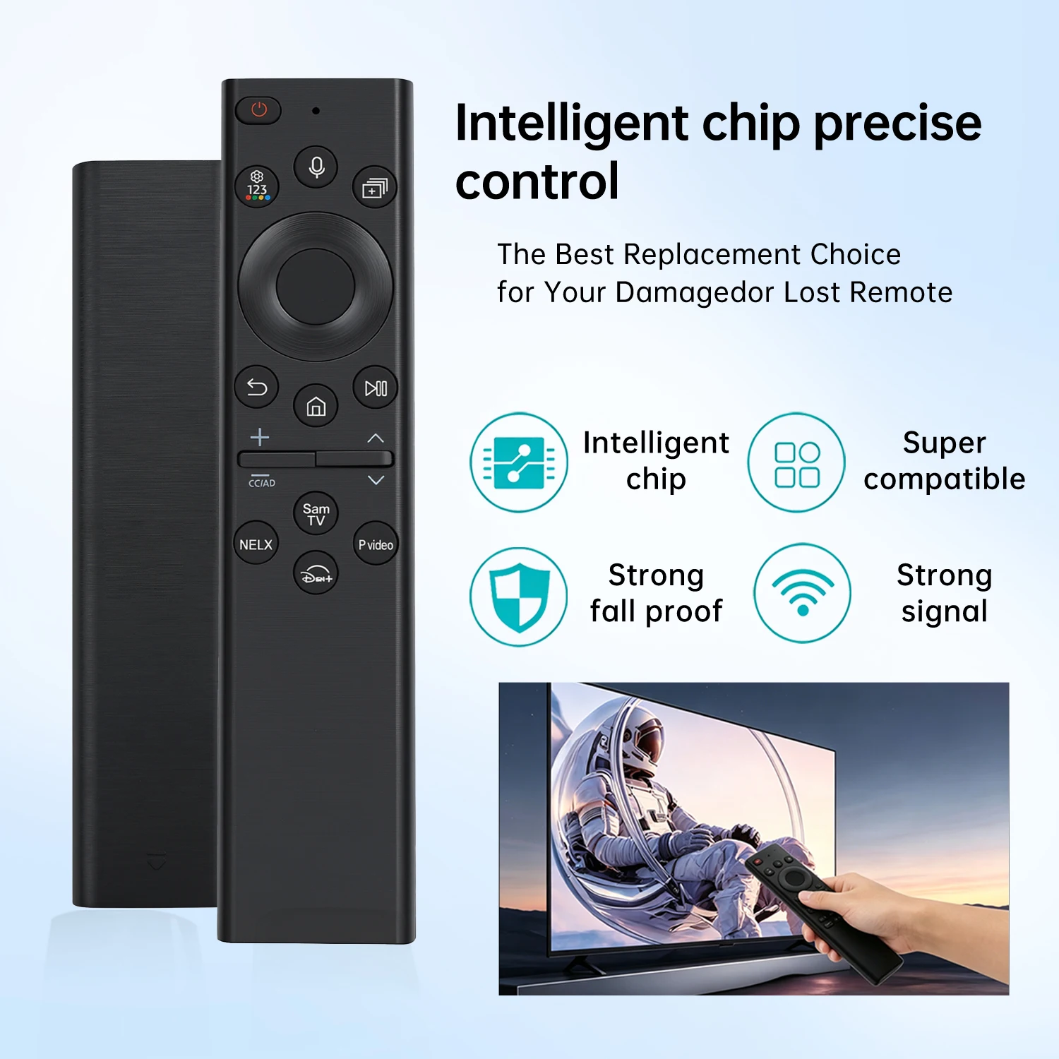 BN59-01385A Compatible with Samsung Voice Remote for 2019-2026Smart TVs (QLED, Crystal UHD, Frame) with Netflix, Prime & Disney+