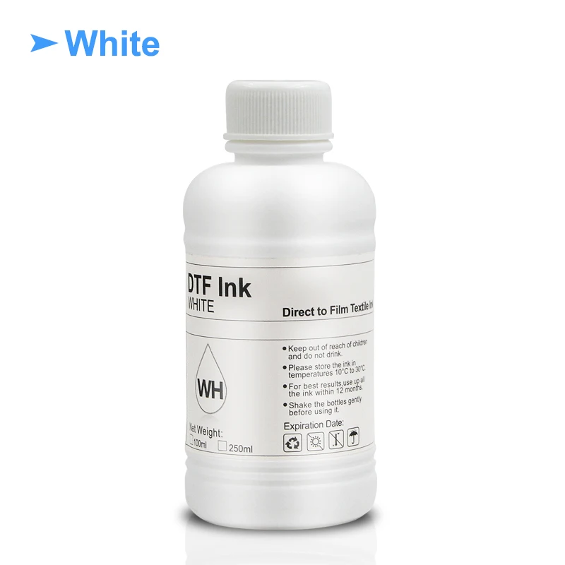 250ML DTF Ink Textile Ink For Epson DX5 DX6 DX7 XP600 i3200 PrintHead F2100 F3070 L805 L800 L1800 Garment Ink(Economy model)