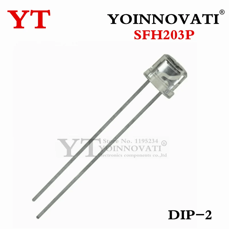 10PCS New SFH203P Silicon PIN Photodiode with Very Short Switching Time DIP-2