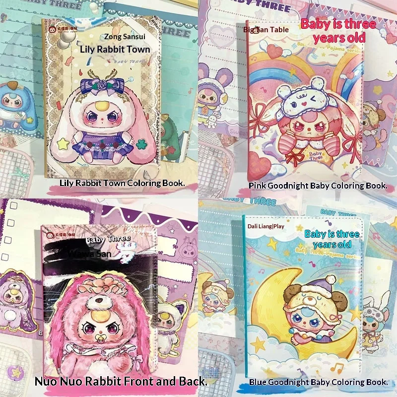 Echte Baby Drie Lederen Notebook Lelie Konijn Stad Bitterkoekje Leuke Verjaardagscadeau Student Dagboek Notebook Kladblok Handboeken Diy