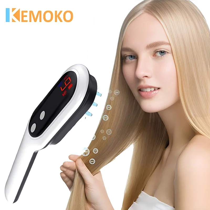 Elétrica Anti Hair Loss Massagem Comb, escova do couro cabeludo sem fio, cabeça massageador, terapia magnética, o crescimento do cabelo