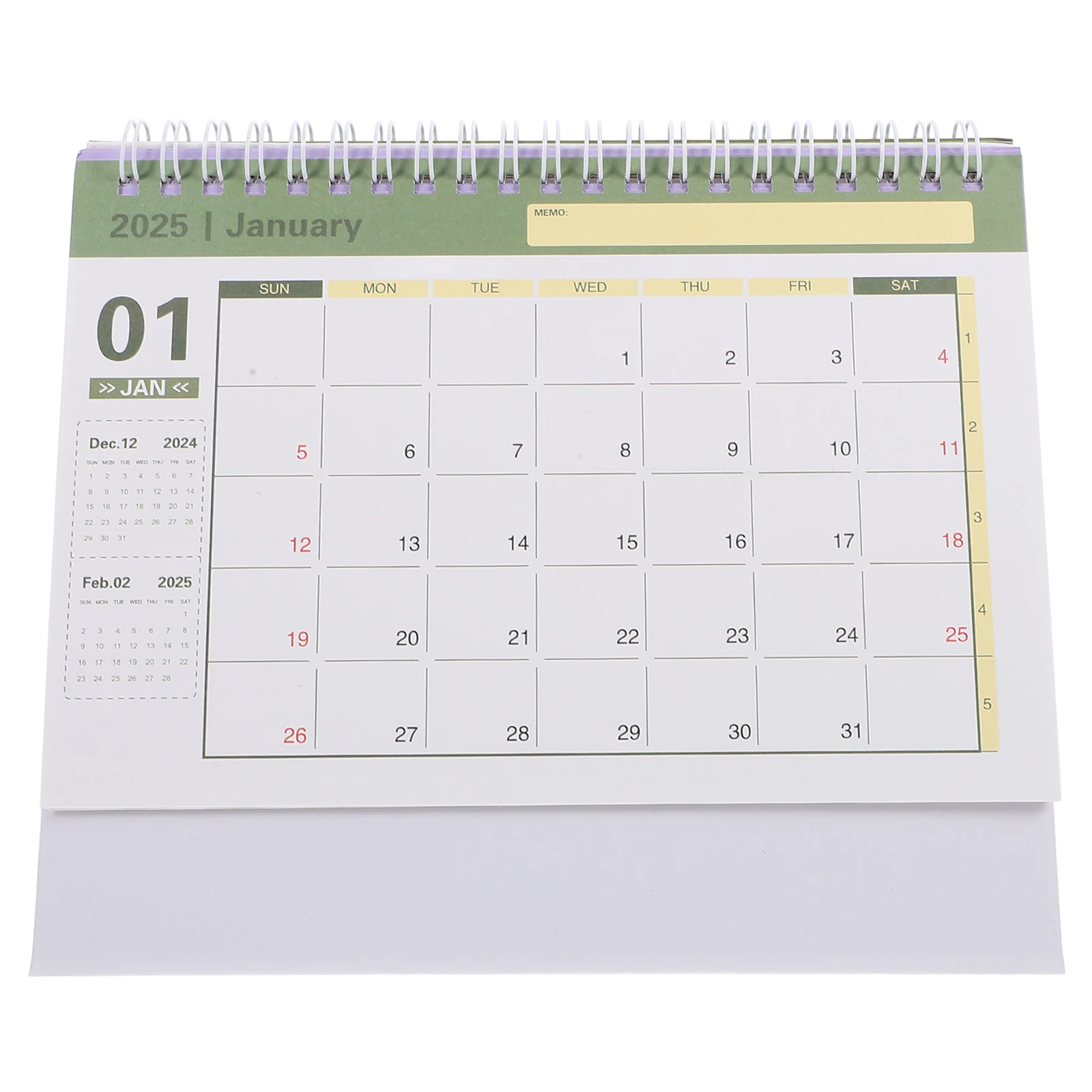 

English Desktop Calendar Thick Paper Lightweight Portable Standing Desk Calendar Daily Use Home Office Decorative Month