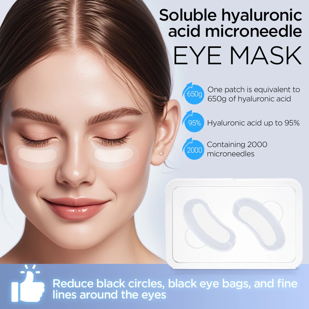 

6/8/10pairs Hyaluronic Acids Microneedle Eye Patch Skin Care Whitening Moisturizing Wrinkles Fine Lines Dark Circles Removal