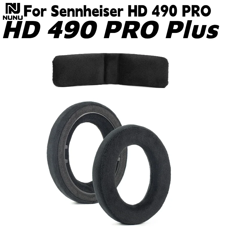 Replacement lambskin Ear Pads With buckle/Head beam cushion For Sennheiser HD 490 PRO/HD 490 PRO Plus Headphone repair parts view 2