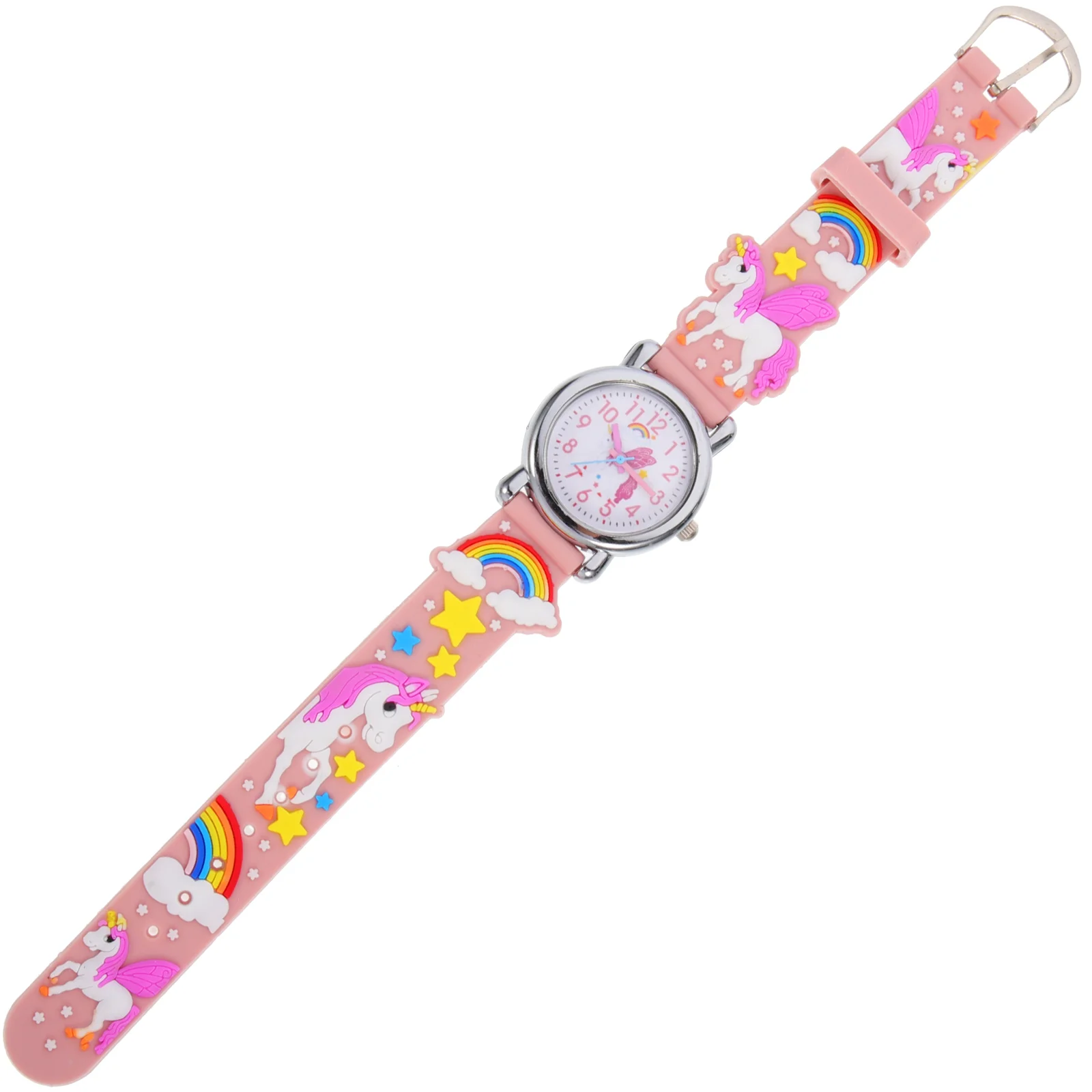 Montre de dessin animé en gel de pton pour enfants, montre portable créative pour enfants, cadeau de poignet fuchsia pour garçon