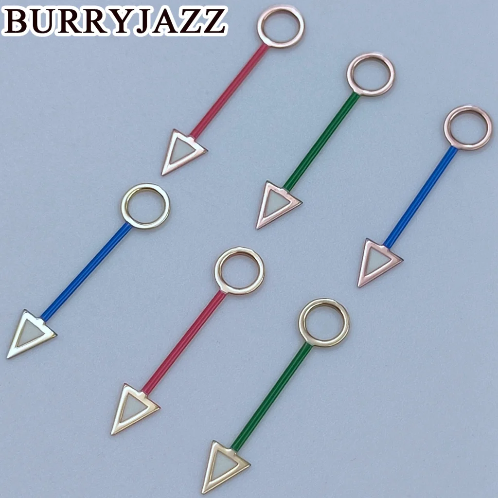 Burry jazz Silber Gold Roségold Schwarz Blau Grün Lila Braun Uhrzeiger Leuchtende Zeiger passen nh34 gmt Bewegungen – Detail 5