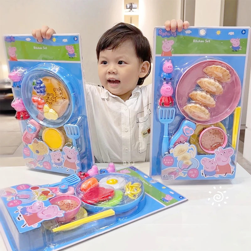 مجموعة أواني الطبخ Peppa Pig مقلدة وعاء فطيرة البيض المعكرونة أدوات المطبخ المقلدة ألعاب عائلية هدية الكريسماس