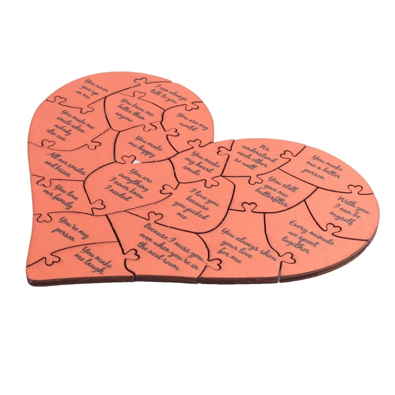 32Pcs Reasons Why Love You Wooden Heart Puzzle, Anniversary Love Puzzle Gifts For Wife, Husband, Girlfriend, Boyfriend Durable