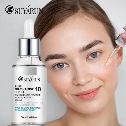 SUYARUN Serum do twarzy z niacynamidem na trądzik, przebarwienia i poroje – rozjaśniające, nawilżające i nawadniające, kontrolujące wydzielanie sebum, wegańskie.