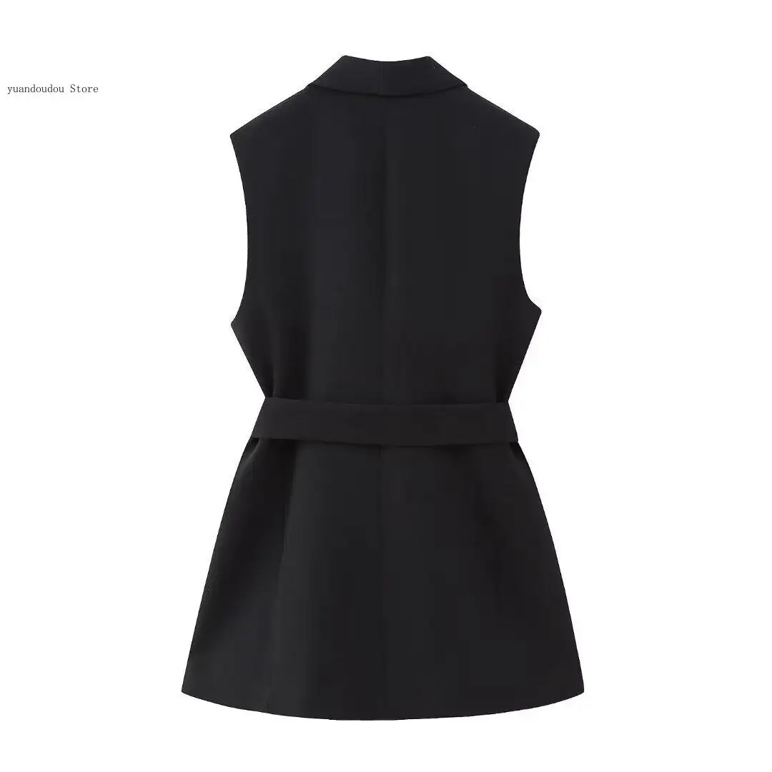 Summer Women's High Waist Trousers Office Ol Professional Sleeveless Vest