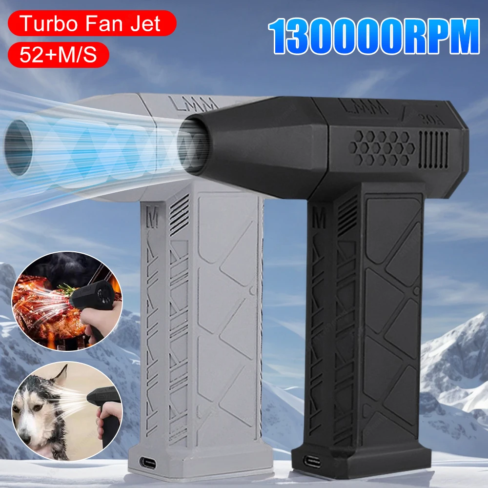 

130000RPM Air Blower 52m/s+ Brushless Motor Portable Dust Blower Rechargeable Duct Fan for Computer Keyboard Outdoor Car Home