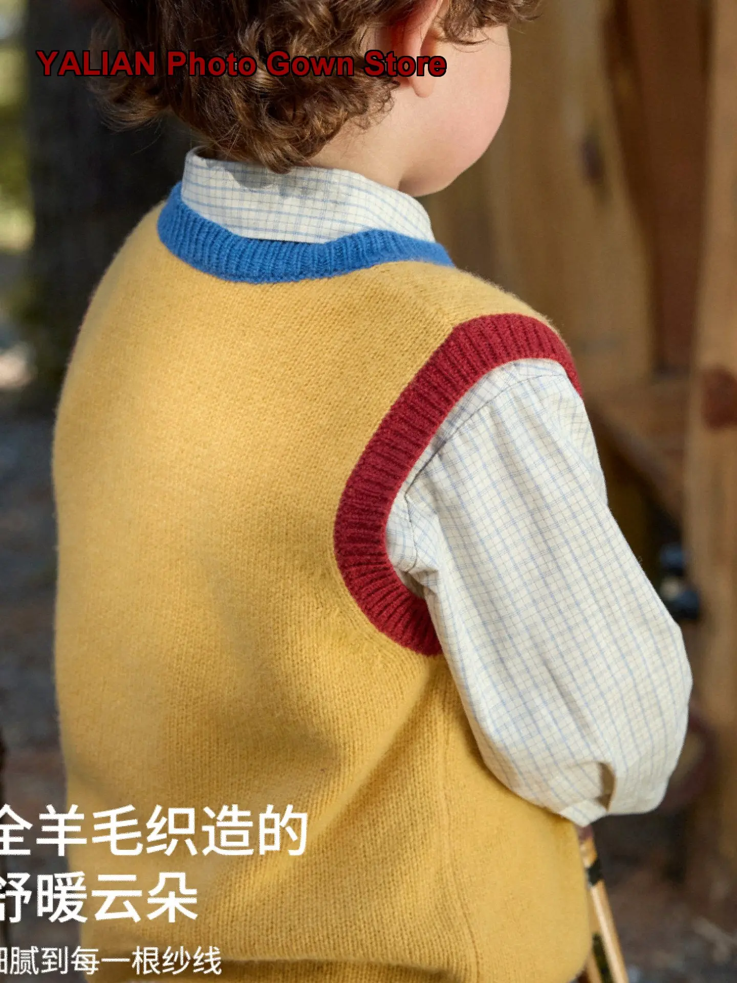 ZOZO&MOMMY Left You [Pastoral Colors] Cotton Colorblock Knit Vest Autumn Boys Girls Waistcoat