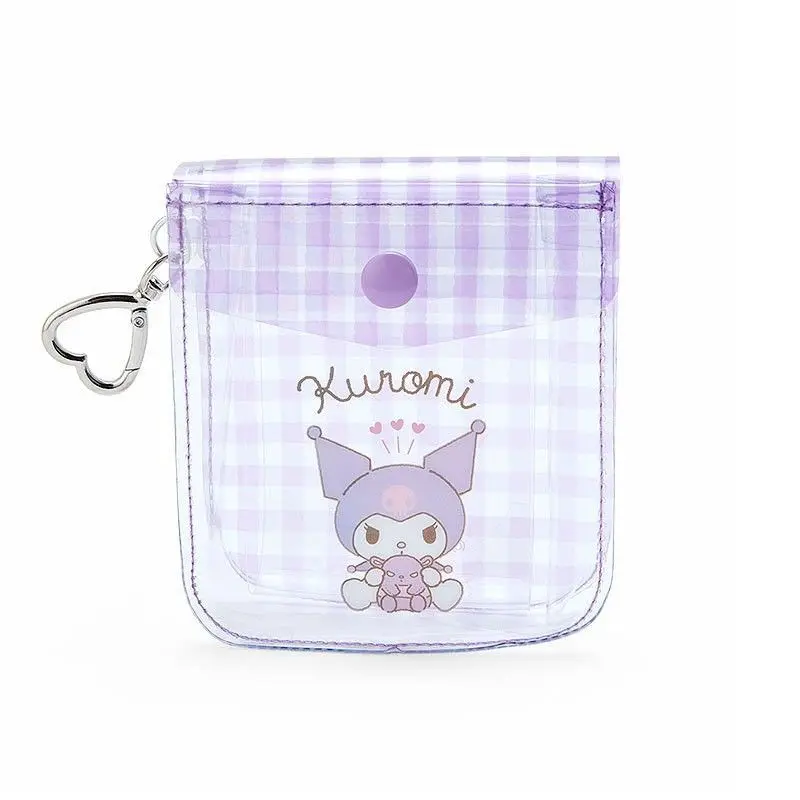 Sanrio-Bolsa de almacenamiento Kawaii Kuromi My Melody para niña, bolsa de maquillaje con dibujos animados de corazón, bonito Anime, sobre Rojo, regalo de marea para niños