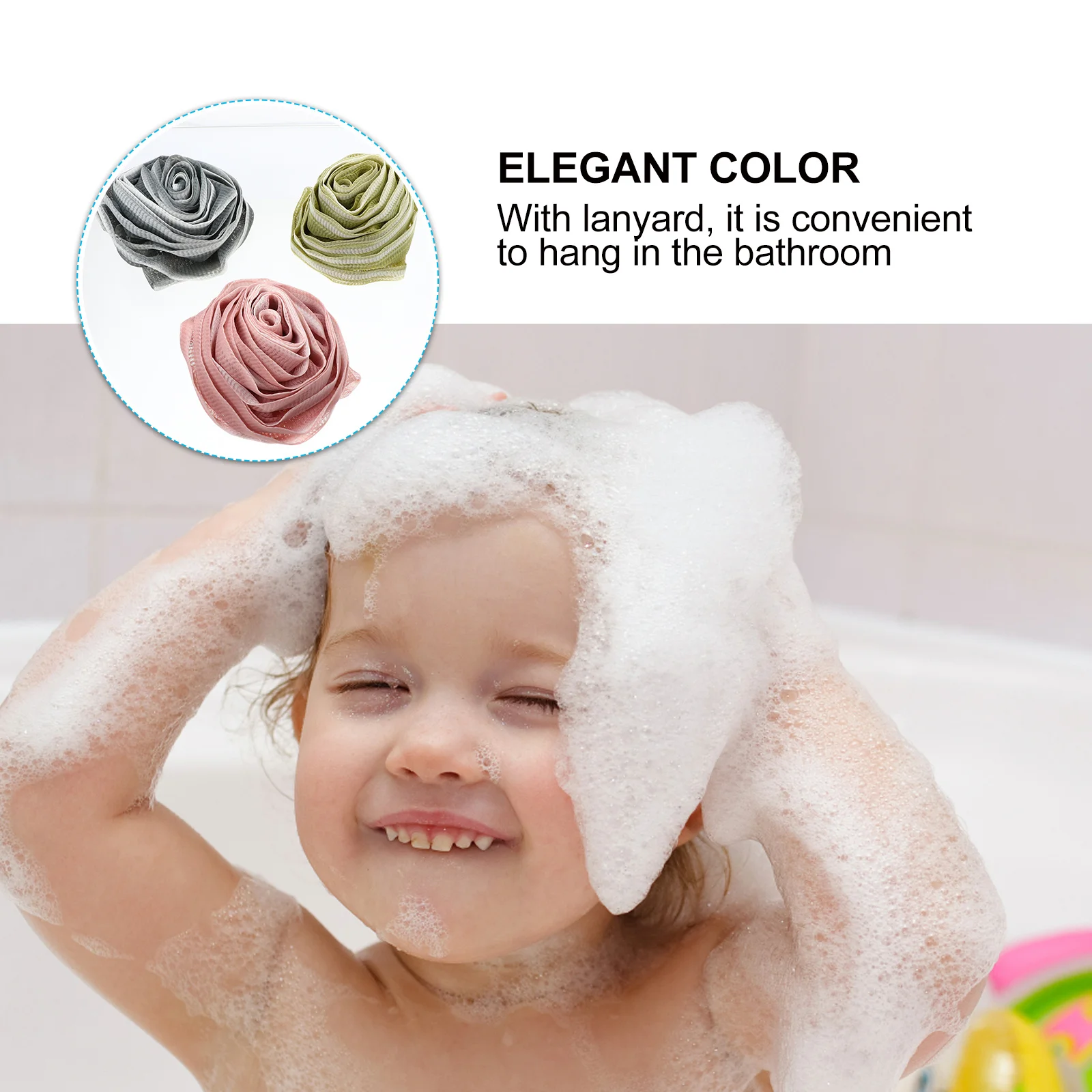 

3pcs Rose Flower Shaped Bath Ball Soft Mesh Pouf Shower Scrubber Bubble Making Net For Men Women Eco Friendly Bath Wipe