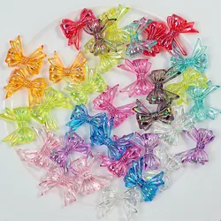 6pcs Sweet Colorful Bowknot Acrylic Charms Bows Tie Bead for Jewelry Making DIY Keychain Necklace Earring Accessories Wholesale