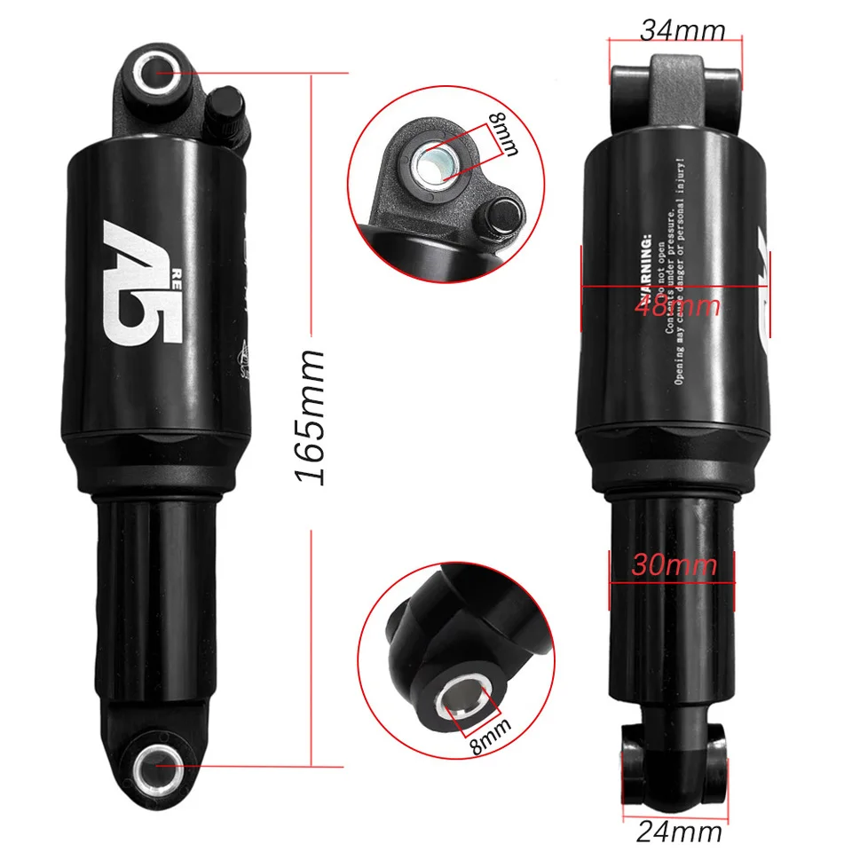 

KS A5 RE Single Air Chamber MTB Bike Rear Shock Absorber 165mm Air Ride Suspension for Electric Scooter Off Road Bicycle